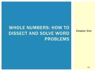 Whole numbers: How to Dissect and Solve word problems