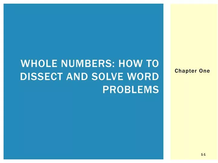 whole numbers how to dissect and solve word problems