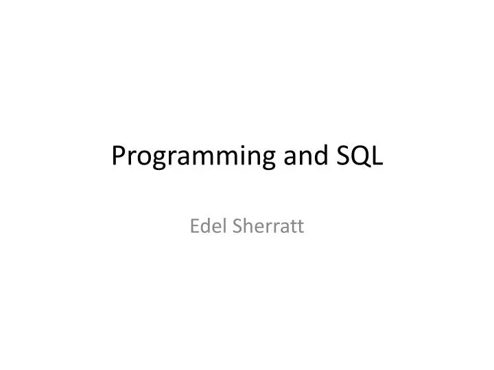 programming and sql