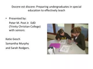 Docere est discere : Preparing undergraduates in special education to effectively teach