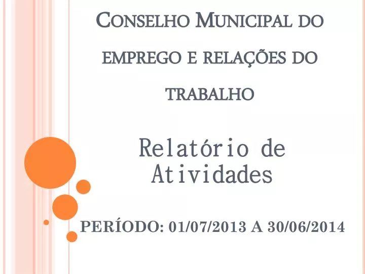 conselho municipal do emprego e rela es do trabalho