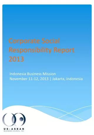 Corporate Social Responsibility Report 2013
