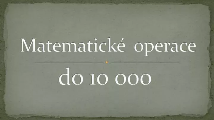 matematick operace