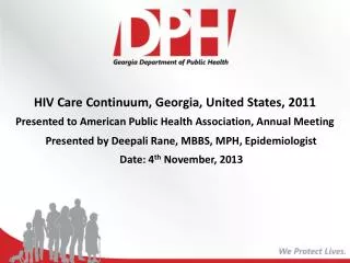 HIV Care Continuum, Georgia , United States, 2011
