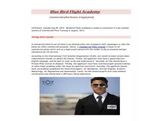 Pilot training at Blue Bird flight Academy