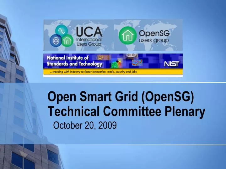open smart grid opensg technical committee plenary