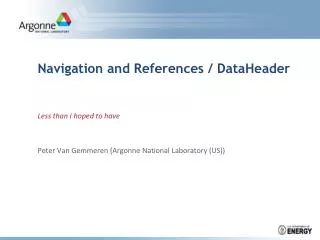 Navigation and References / DataHeader
