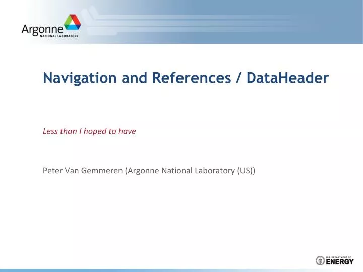 navigation and references dataheader