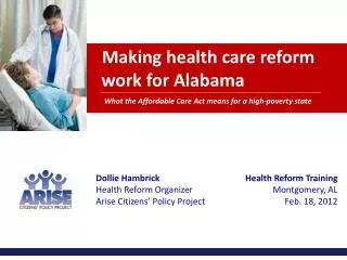 Making health care reform work for Alabama