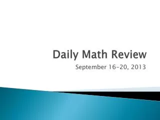 daily math review