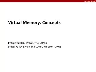 Virtual Memory: Concepts