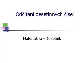 od t n desetinn ch sel
