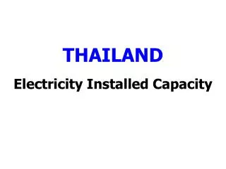 THAILAND Electricity Installed Capacity