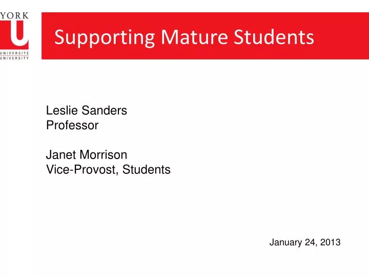 supporting mature students