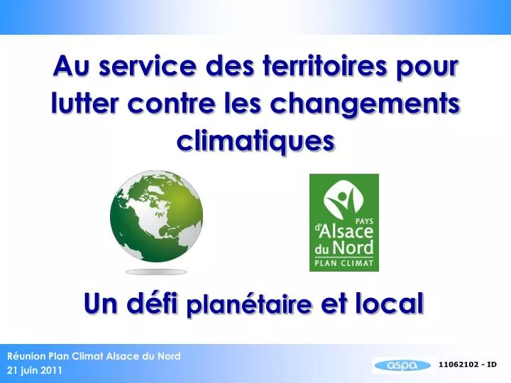 au service des territoires pour lutter contre les changements climatiques