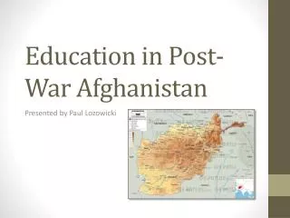 Education in Post-War Afghanistan