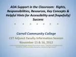* * * * * * * Carroll Community College