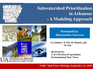 Subwatershed Prioritization in Arkansas - A Modeling Approach