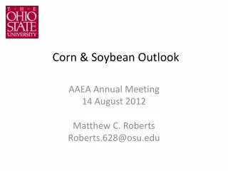 Corn &amp; Soybean Outlook
