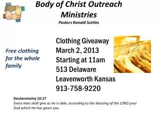 Body of Christ Outreach Ministries Pastors Ronald Suttles