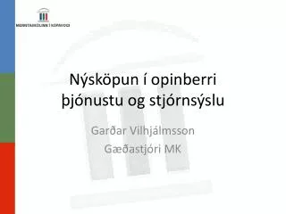 Nýsköpun í opinberri þjónustu og stjórnsýslu