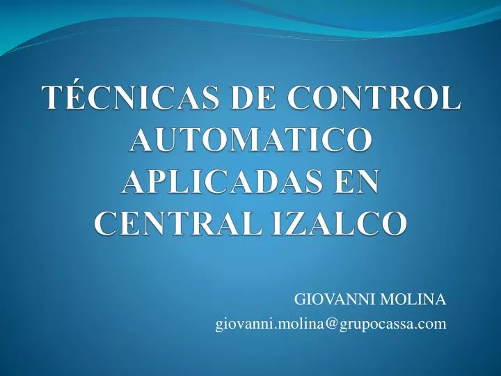 t cnicas de control automatico aplicadas en central izalco