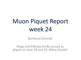 Muon Piquet Report week 24