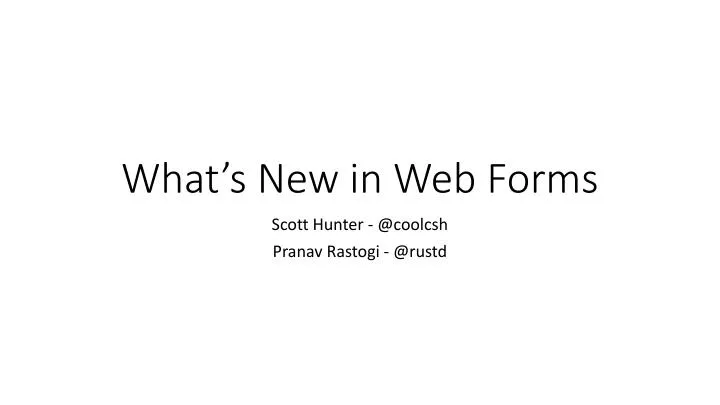 what s new in web forms