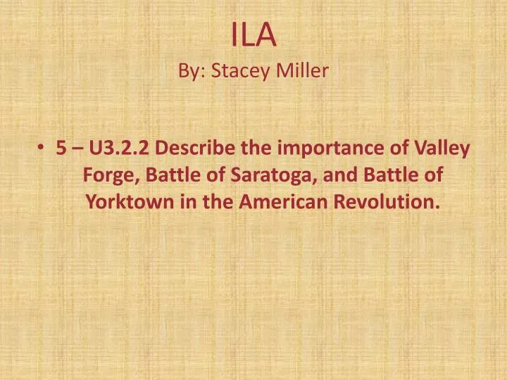 ila by stacey miller