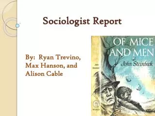Sociologist Report