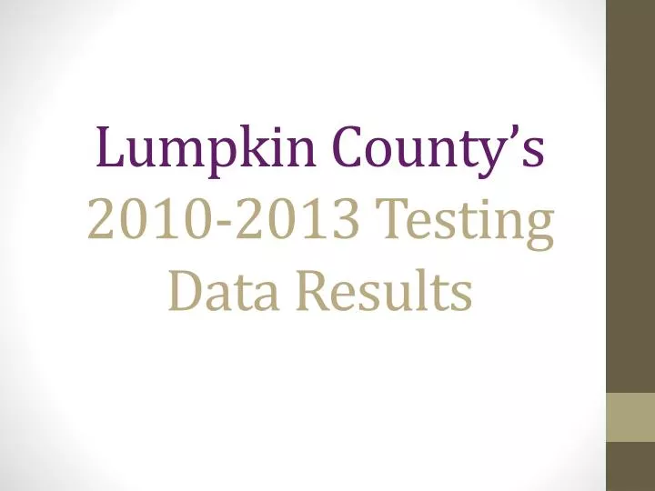 lumpkin county s 2010 2013 testing data results
