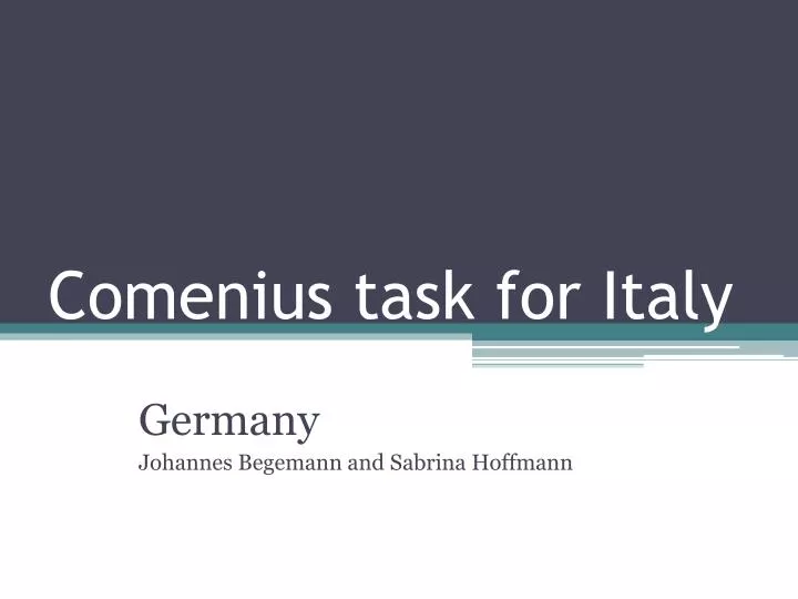 comenius task for italy