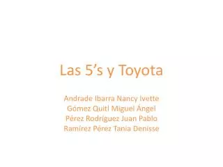 las 5 s y toyota