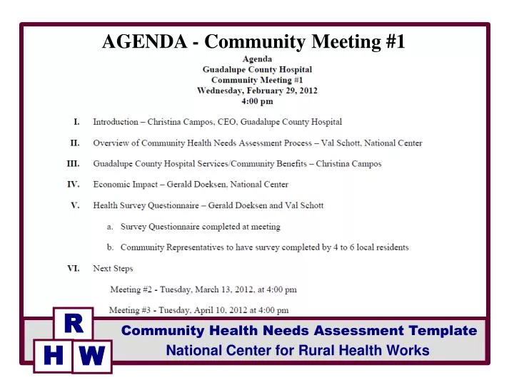 agenda community meeting 1