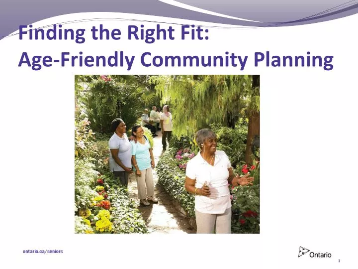 finding the right fit age friendly community planning