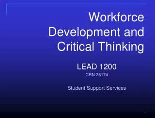 Workforce Development and Critical Thinking
