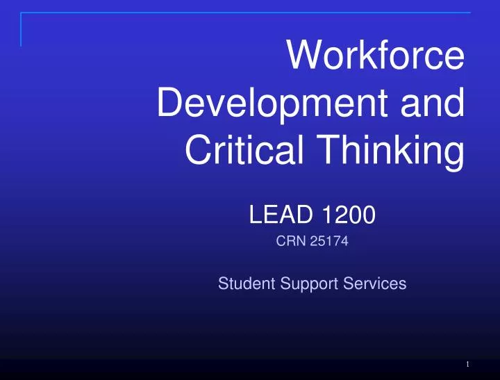 workforce development and critical thinking