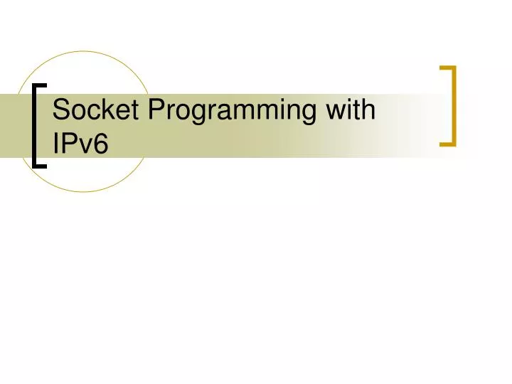 socket programming with ipv6