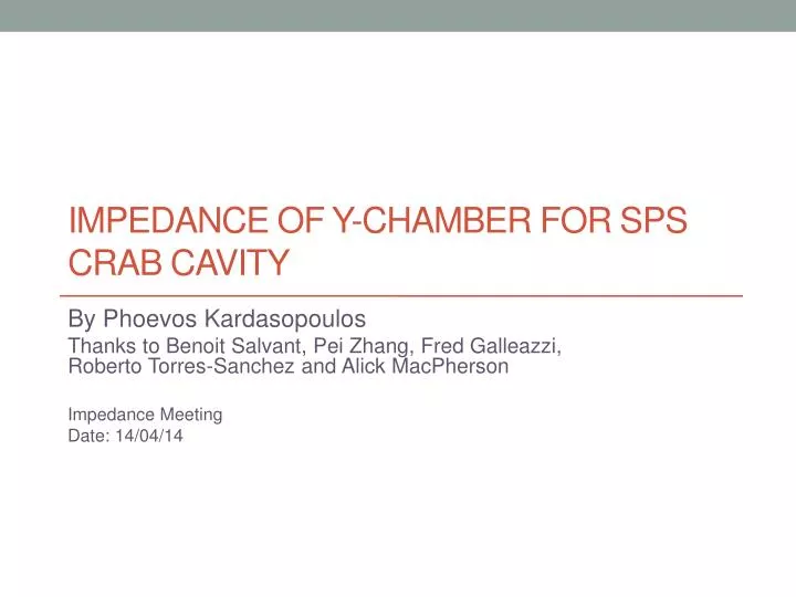 impedance of y chamber for sps crab cavity