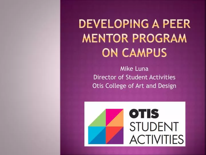 developing a peer mentor program on campus