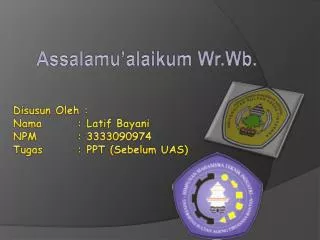 assalamu alaikum wr wb