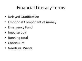 Financial Literacy Terms