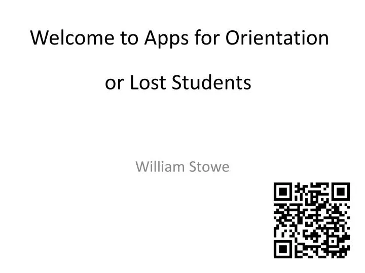 welcome to apps for orientation