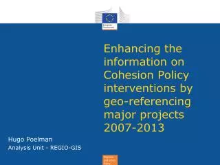 Hugo Poelman Analysis Unit - REGIO-GIS