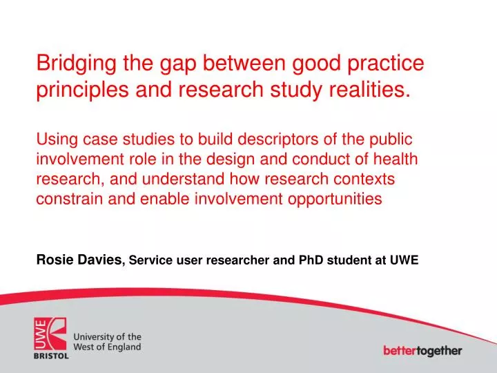rosie davies service user researcher and phd student at uwe
