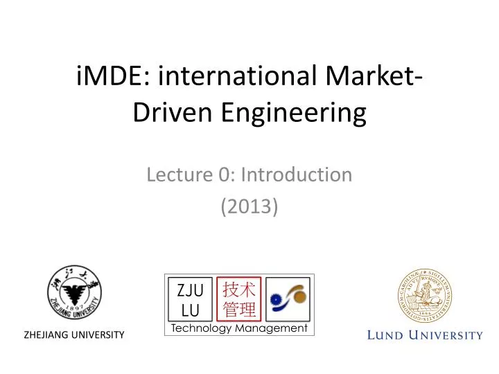 imde international market driven engineering
