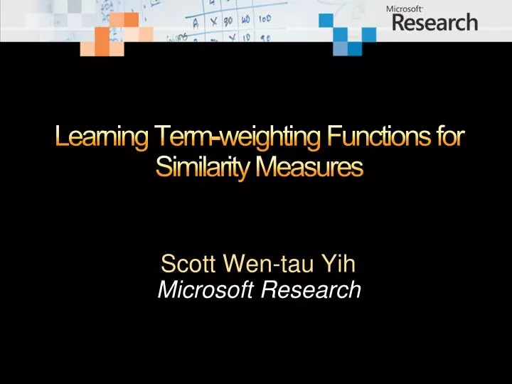 learning term weighting functions for similarity measures