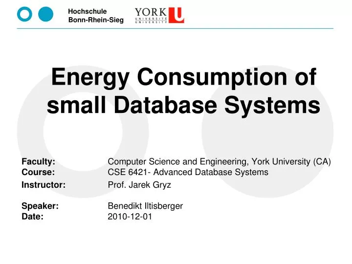 energy consumption of small database systems