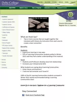 Links Course Information Register for L.C. Courses