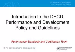Introduction to the DECD Performance and Development Policy and Guidelines